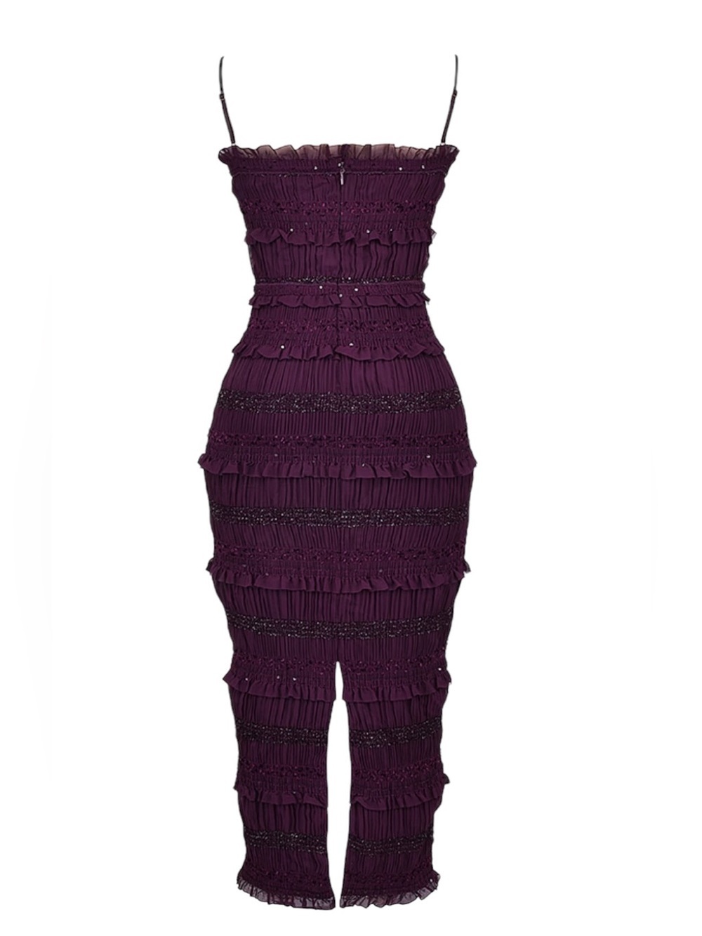 House of CB SOLANA Grape Sequin Pleat Corset Dress - Picture 10 of 15
